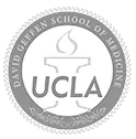 A black and white image of the ucla logo.