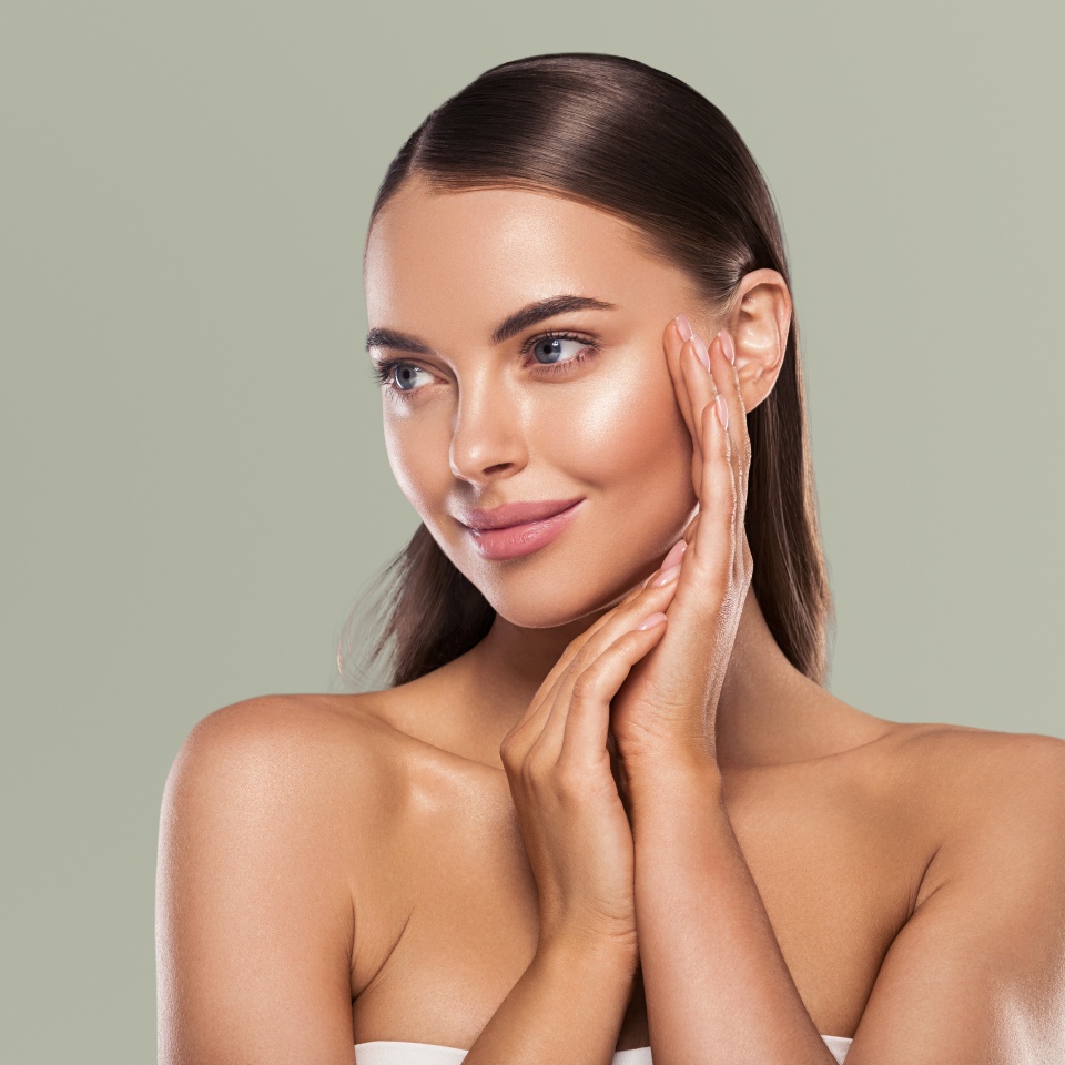 Beauty woman clean healthy skin natural make up spa concept long smooth hair